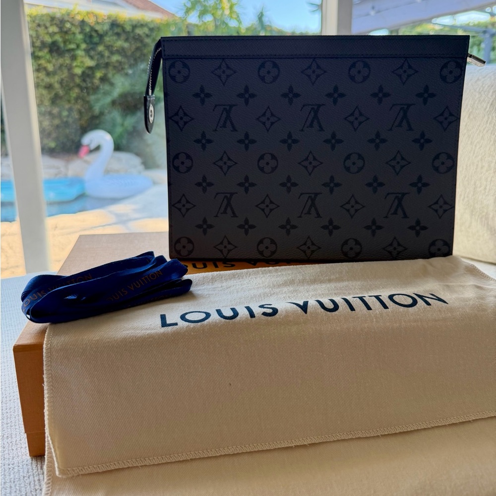 Louis Vuitton Men's Monogram Eclipse Pochetta Clutch